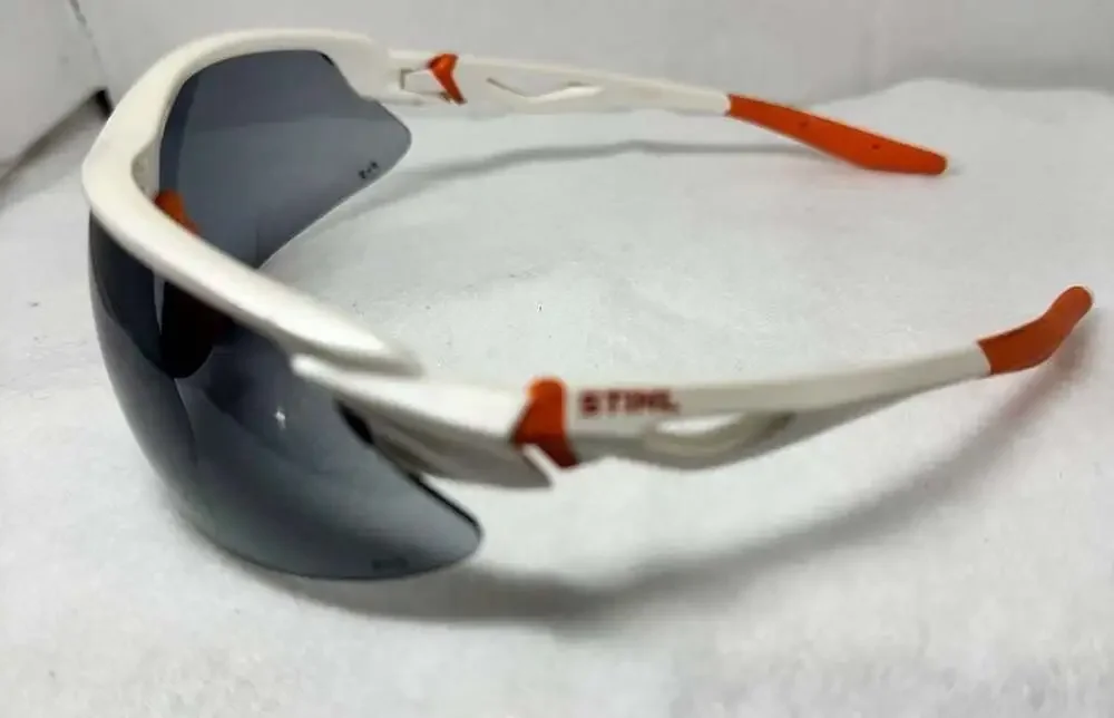STIHL  Sport Protective Safety Glasses with White Frame and Silver Mirror Lens
